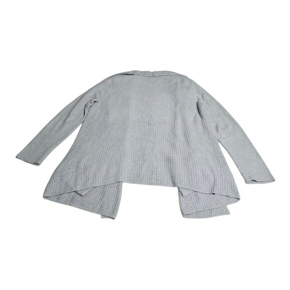 Barefoot Dreams CozyChic Lite Coastal Cardigan Sz M Light Gray Soft Knit 485 - Picture 6 of 10